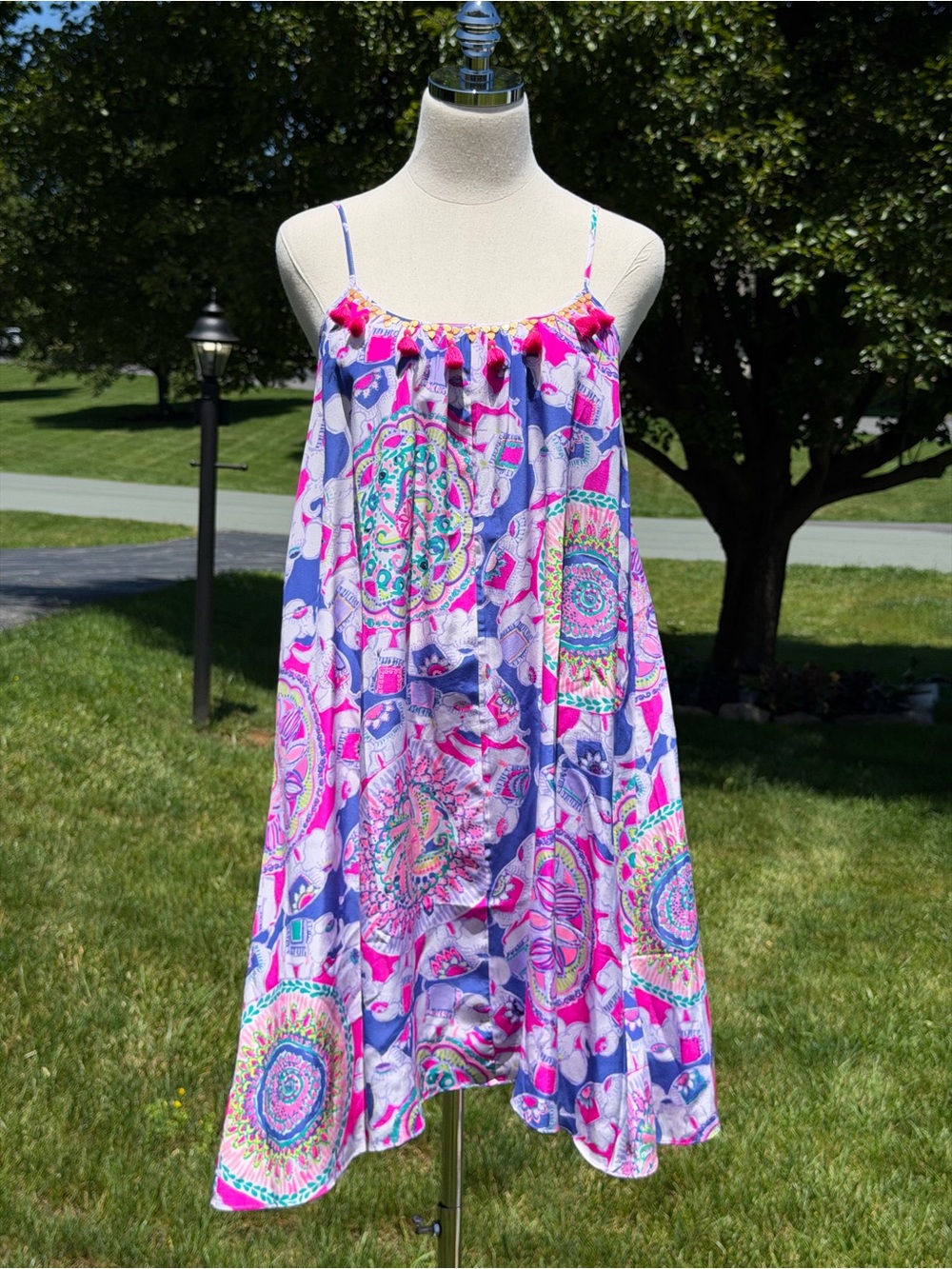 NEW Lilly Pulitzer Rooney 100% Silkâ Dress Play That Trunky Music Elephant Print